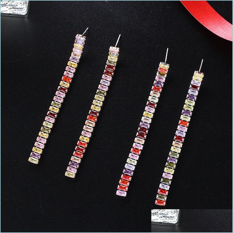 

Stud Fashion Stud White And Colorf Zircon Stone Long Bar Earrings For Women Wedding Party Earring Jewelry Accessories Drop Delivery 2 Dhl7I