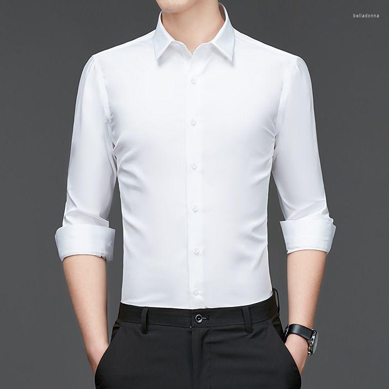 

Men's Dress Shirts Green Men's Shirt 2022 Ultra-Thin Long-Sleeved For Men Business Slim Fit Elastic Breathable Ice Silk M, Black