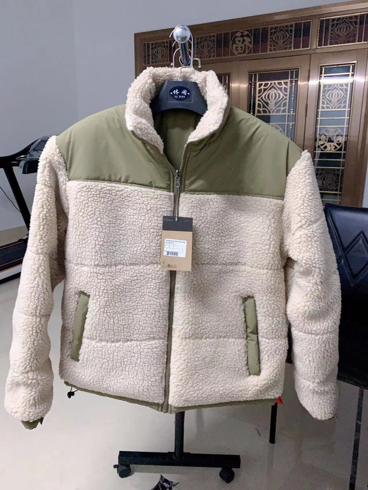 

2023 Women's Jackets Winter Fleece Jacket Women Faux Shearling Outerwear Coats Female Suede Fur Coat Men Warm Thickened Lamb Puffer, Khaki