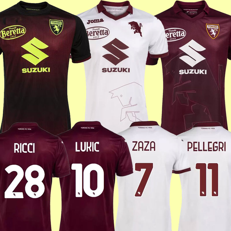 

2022 2023 Torino Soccer Jerseys Home #9 BELOTTI #11 ZAZA IZZO MEN Uomini Uniform Shirt Away BASELLI NKOULOU I.FALQUE 22/23 Maillot de footbal jersey, Home+patch