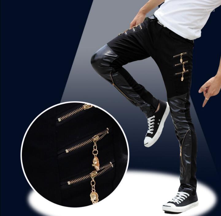 

Men's Pants Casual Zipper Personality Fashion Mens Feet Trousers Pantalones Hombre Cargo Harem For Men Pantalon Homme Street, Black