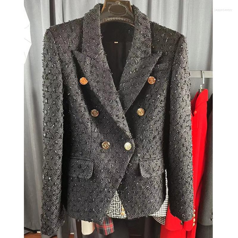 

Women' Suits 2022 Slim OL Temperament Commuter Small Suit Design Stripe Plaid Women' Autumn And Winter Coat, Black