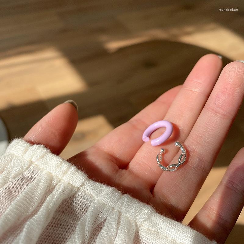 

Backs Earrings Purple Ear Bone Clip Without Hole Female High-end Simple Cold Wind All-match Jewelry Gift