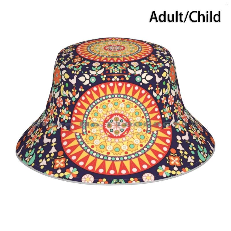 

Berets Wayuu Tapestry-Ii Bucket Hat Sun Cap Pattern Sunset Red Colorful Full Color Birds Animals Mandala Moralesloaiza Zulia, Adult scarf mask