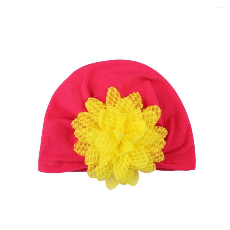 

Hats 10pcs Beanie Soft Knot Flower Hat Bohemia Style Caps Spring Autumn Winter Children Elastic Accessories, White