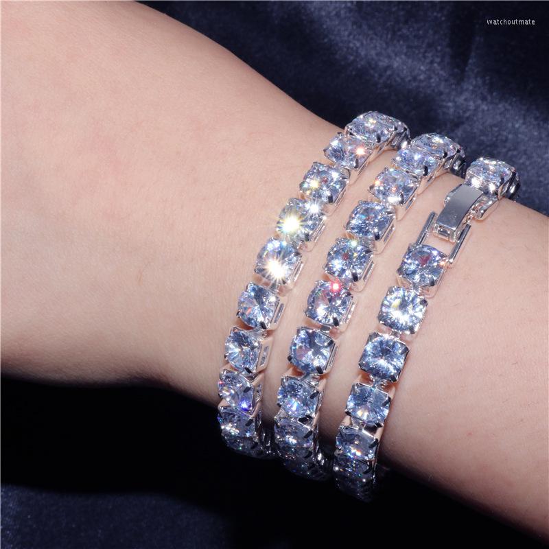 

Charm Bracelets Cubic Zirconia Tennis For Women Iced Out Chain Silver Color Bracelet Men Zircon Armband CZ Pulseras Jewelry Gift