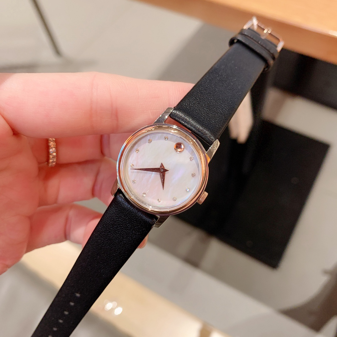 

Women's fashion designer watch Swiss quartz movement sapphire mirror 316L stainless steel cowhide strap wedding date versatile watches, Gold