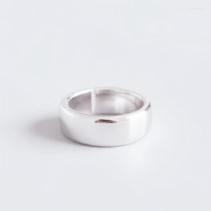 

Cluster Rings Sole Memory Simple Delicate Smooth Thick Creative Wide Silver Color Female Resizable Opening SRI468
