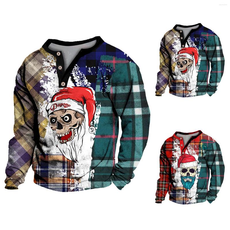 

Men's Polos Mens Fashion Casual 3D Digital Printed Button Ancient Animals Long Sleeve Shirt Top Blouse Sports All- Tee Vintage