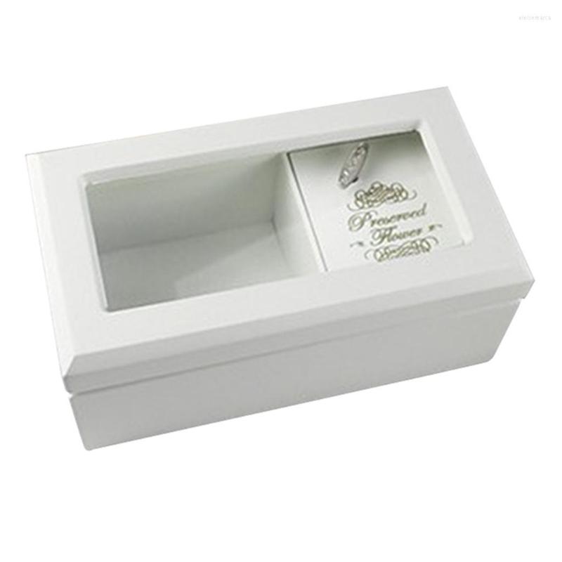 

Jewelry Pouches Sweet Wooden Box Organizer Jewelries Storage Holder With Clear Lid - Musical Case Gifts For Women Girls