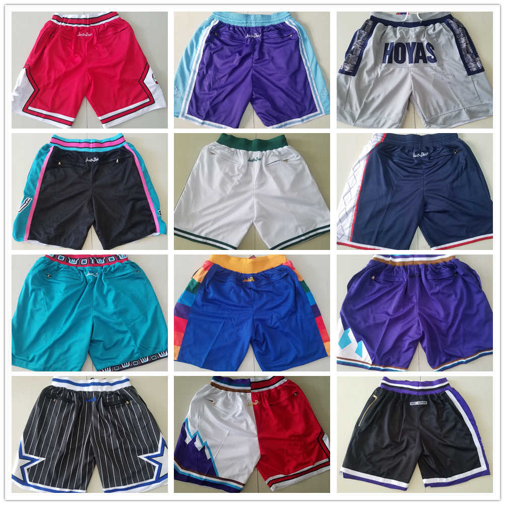 

Team Just Don Shorts Sport Basketball Short Running Wear With Pocket Zipper Sweatpants Hip Hop Pants Blue White Black Red Purple Man, Photo b