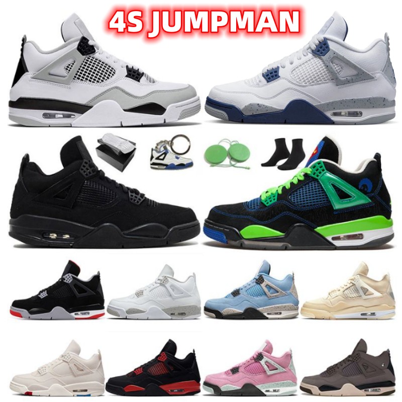

Jumpman 4s Midnight Navy Basketball shoes white oreo black cat university blue sail metallic purple bred shimmer star orange sneakers, 42
