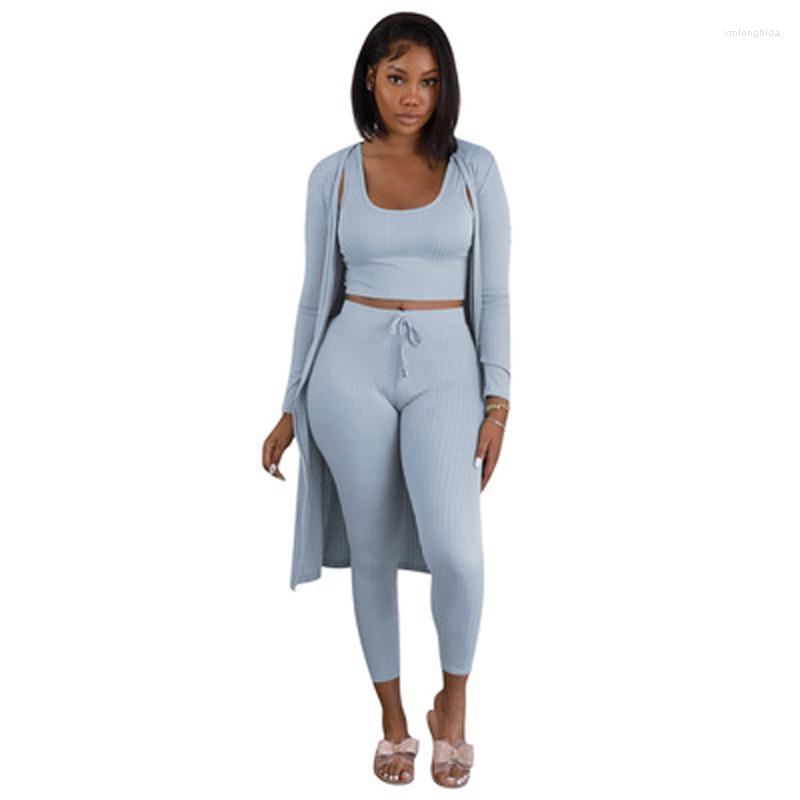 

Women' Two Piece Pants 2022 Solid Color Pit Strip For Autumn Winter Women' Clothing Lace 3 Pieces Suit Set Long Sleeve Cardigan, Black