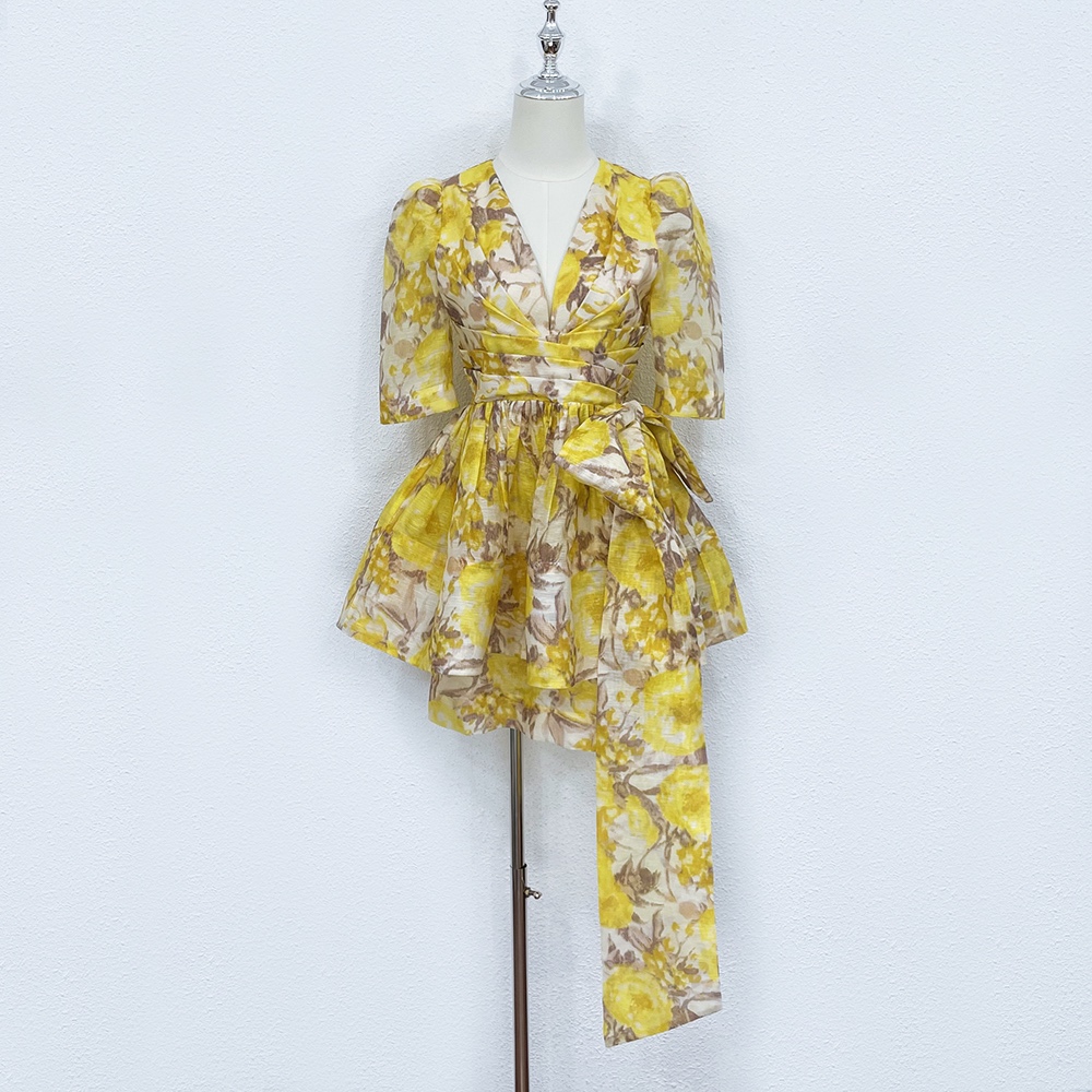 

Casual dresses Printed patchwork dress designed by Australian designer, Yellow