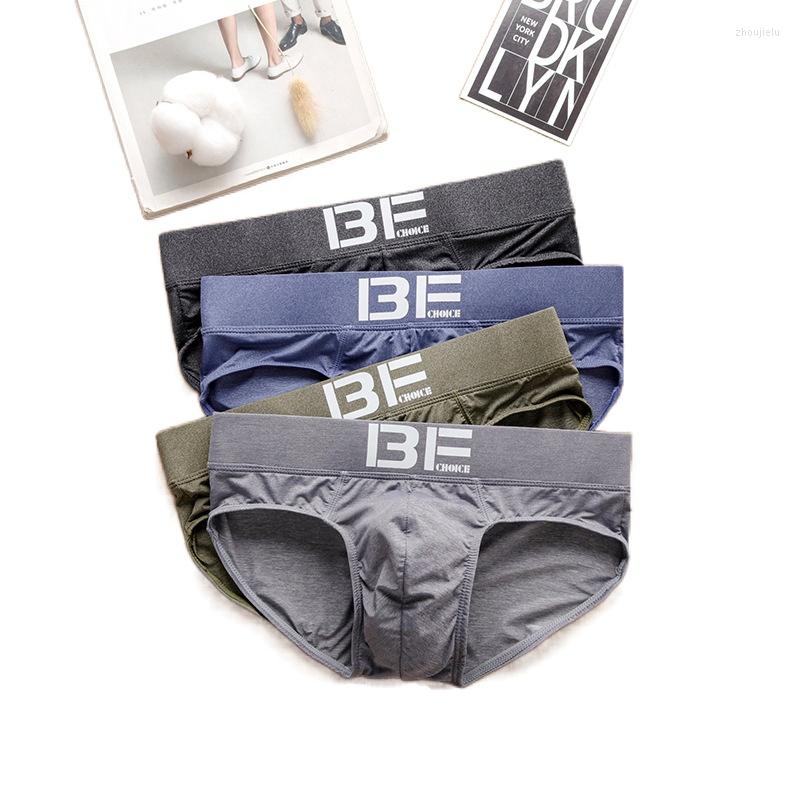 

Underpants Bechoice Men's Briefs Nylon Ice Silk Low Waist Sexy Comfortable BE3-M268