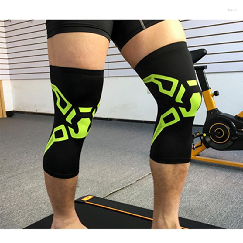 

Knee Pads 1PCS Breathable Elastic Support Cycling Muscle Pressure Pad Basketball Football Protector Winter Warmers, Green with black