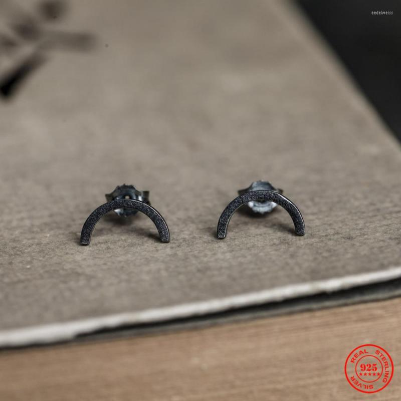 

Stud Earrings MKENDN 925 Sterling Silver U-shape Curved Lines Personality Minimalist Ear Jewelry Accessories Gothic Style