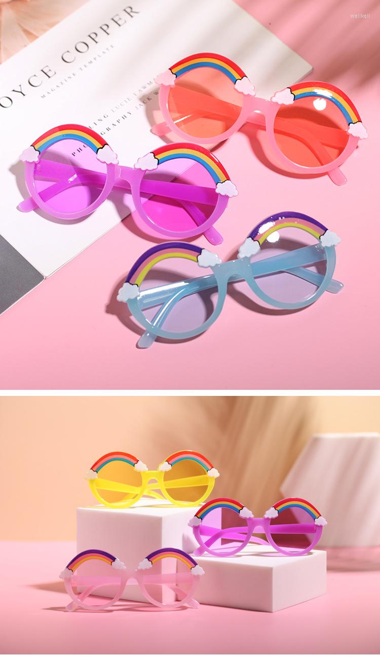 

Clothing Sets Born Baby Kids Sunglasses Rainbow Pattern Infant Toddler Anti-UV Pography Props For Boys And Girls