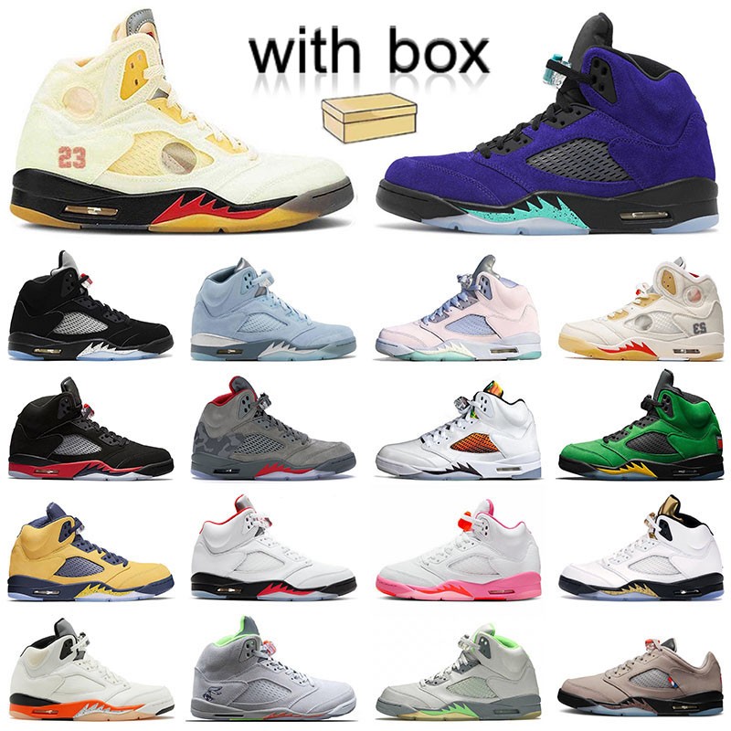 

With Box Jumpman J 5 5s Basketball Shoes Mens Women Racer Blue Bird Bean Suede Camo Grey Alternate Grape White Sial 5s Easter Aqua Concord Outdoor Sports Sneaker, A11 40-47 what the