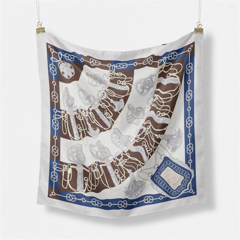

Scarves 53cm Design Sabre Silk Scarf 2022 Brand Square Woman Luxury Bandana Headband Hijab Foulard Neckerchief For Ladies