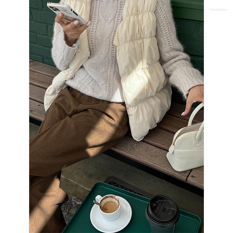 

Women's Vests Down Vest Women's Autumn And Winter V-neck Single-breasted White Duck Warm Coat
