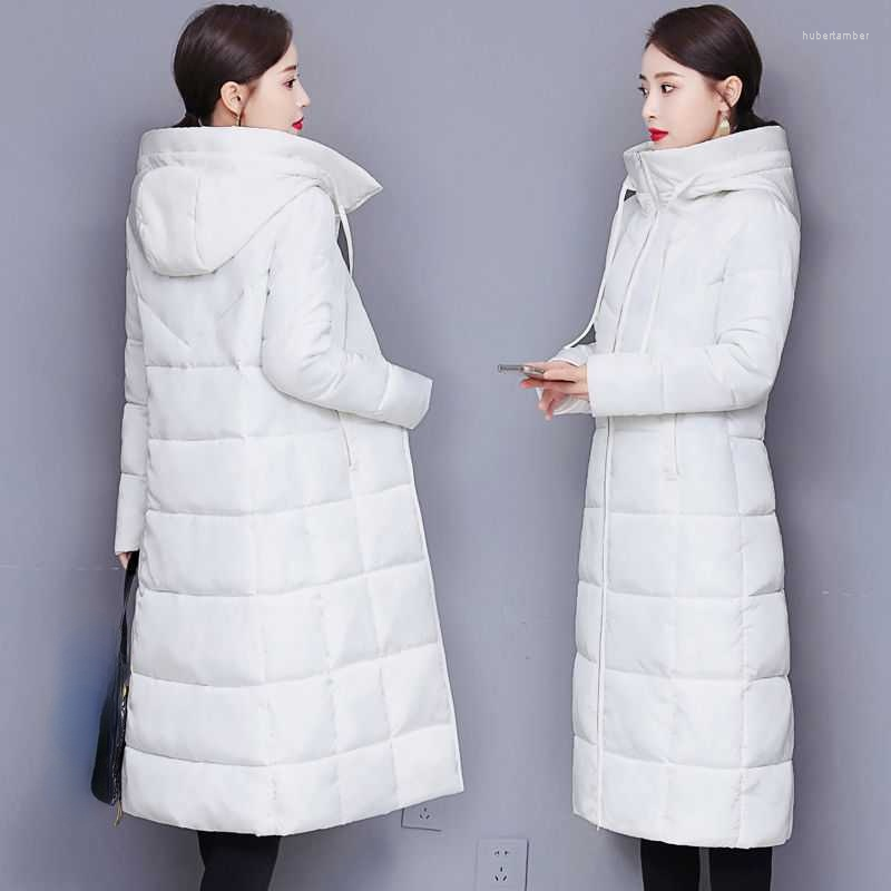 

Women's Down Winter Fashion Jacket Women Lengthen Jackets Warm Hooded Parkas Large Size 5xl Fem Thick Quilted Cotton Coats, Black