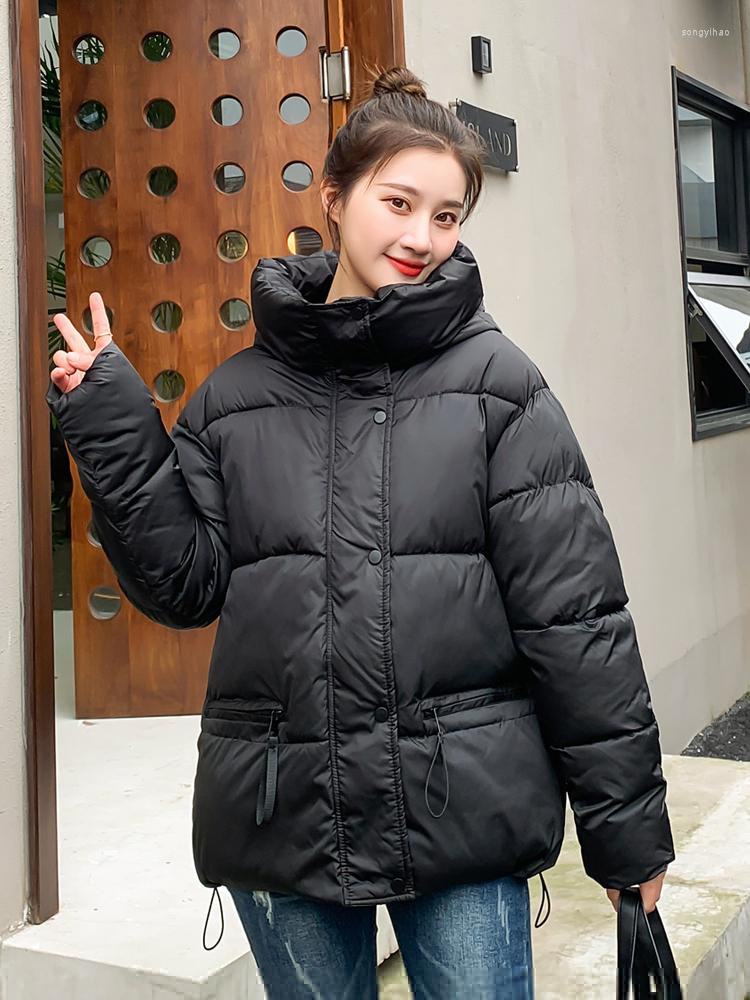 

Women's Trench Coats 7 Colors Arrival Winter Parka Women Stand Collar Fashion Korean Style Female Padded Warm Coat Loose Oversize, Black
