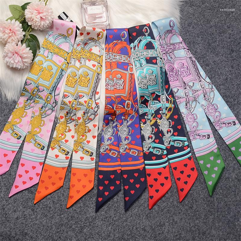 

Scarves Ladies Small Silk Scarf Handle Bag Ribbon Mulberry Hairband Girl Headscarves