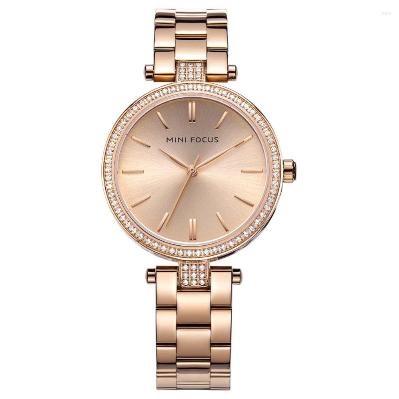 

Wristwatches Rose Gold Watch For Women Watches Luxury Fashion 2022 Top Brand Design Casual Water Resistant Simple Crystal Bracelet, P golden