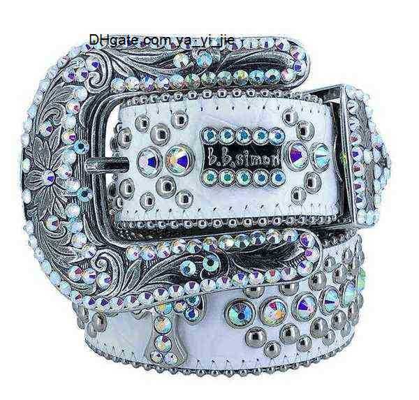 

Simon Bb 2022 Designer Belt Belts for Men Women Shiny diamond belt white cintura uomo boosluxurygoods 555