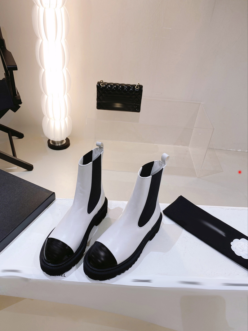 

2023 Fashion Designer boots Women Shoes Winter Boots Ladies Girls Silk Cowhide Leather High Top Womens Flat Ankle Boot -G090, Picture color