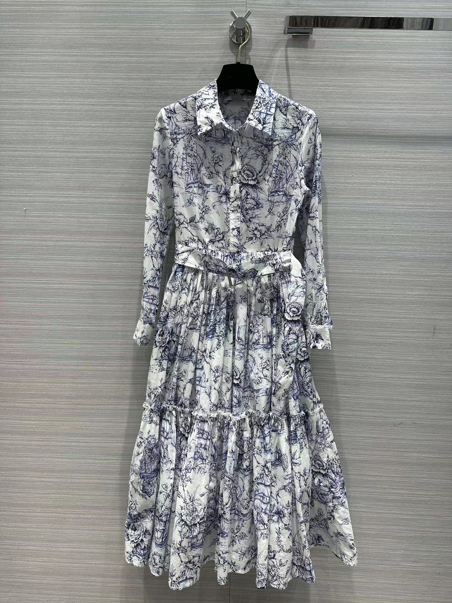 

2023 New Spring Runway Dresses Print Designer Dress Brand Same Style Sundress 1101-10, Picture color