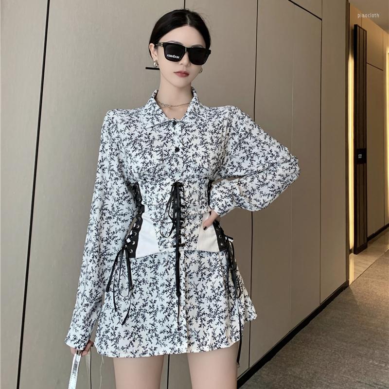 

Women's Blouses Vintage Style Autumn Chic Camisas Mujer Two-piece Suit Loose Oversize Print Long Sleeve Casual Shirts Women Tops, Multi