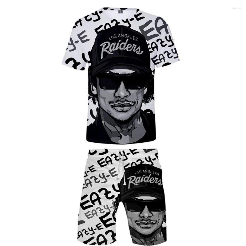 

Men's Tracksuits RIP Hip Hop Rapper Eazy E 3D Print Short Sleeve T-shirt And Beach Shorts Two Piece Set Men's Suit Casual Tracksuit, 005