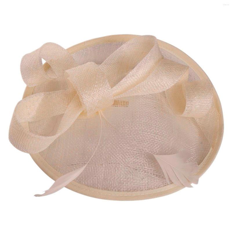 

Ball Caps Fascinator Feathers Ribbons Fashion Hat And Party Wedding Women Mesh Baseball Work In Progress Messy Bun Cap, White