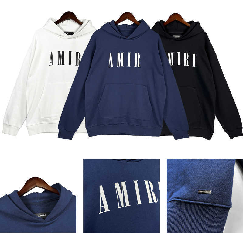 

Men's Hoody Hoodie Casual Sweater Designer Sweatshirt Autumn Winter High Version Style Street Tide Brand Amii Basic Letter Printed Men Women J7B2, Black