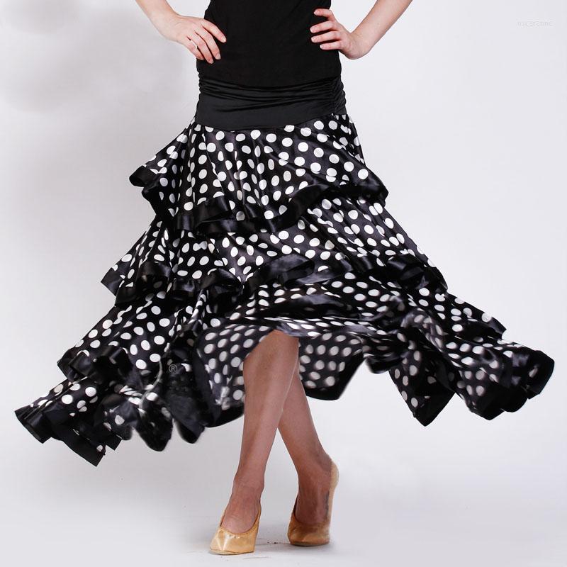

Stage Wear Customized Lady Ballroom Dancing Skirt Modern Dance Dress Waltz Valse Tango Galop Trot Social B-2654, Black