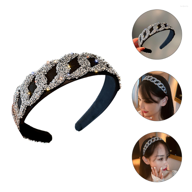 

Bandanas 1pc Elastic Rhinestone Studded Head Hoop Headdress Jewelry Hair Supply Band