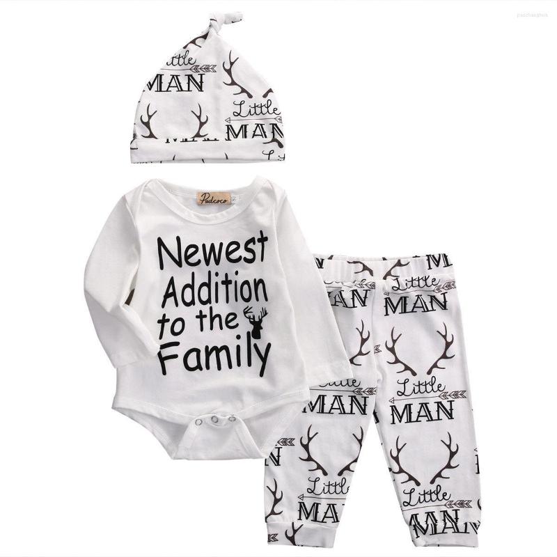 

Clothing Sets Autumn Style Baby Boy Clothes Fashion Cotton Girl Set Casual Deer Romper Pants Hat 3pcs, Picture shown