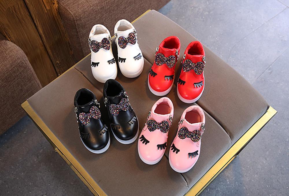 

Athletic Shoes Winter Girls Led Luminous Boots Baby Crystal Bowknot Sport Born Infant Fashion 2022, Wh