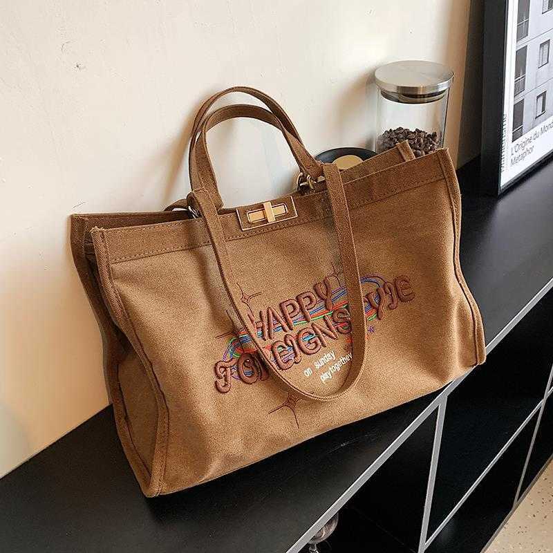 

Totes Stuff Sacks Large Capacity handBag Autumn Winter Women's Versatile Commuter Shoulder Bag Casual Canvas Handheld Tote Bag 221029, Black