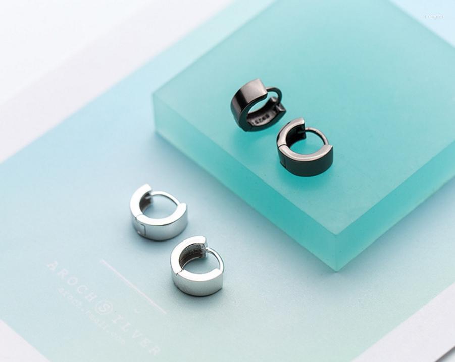 

Hoop Earrings 925 Sterling Silver Simple Huggie For Men Women Biker A1372