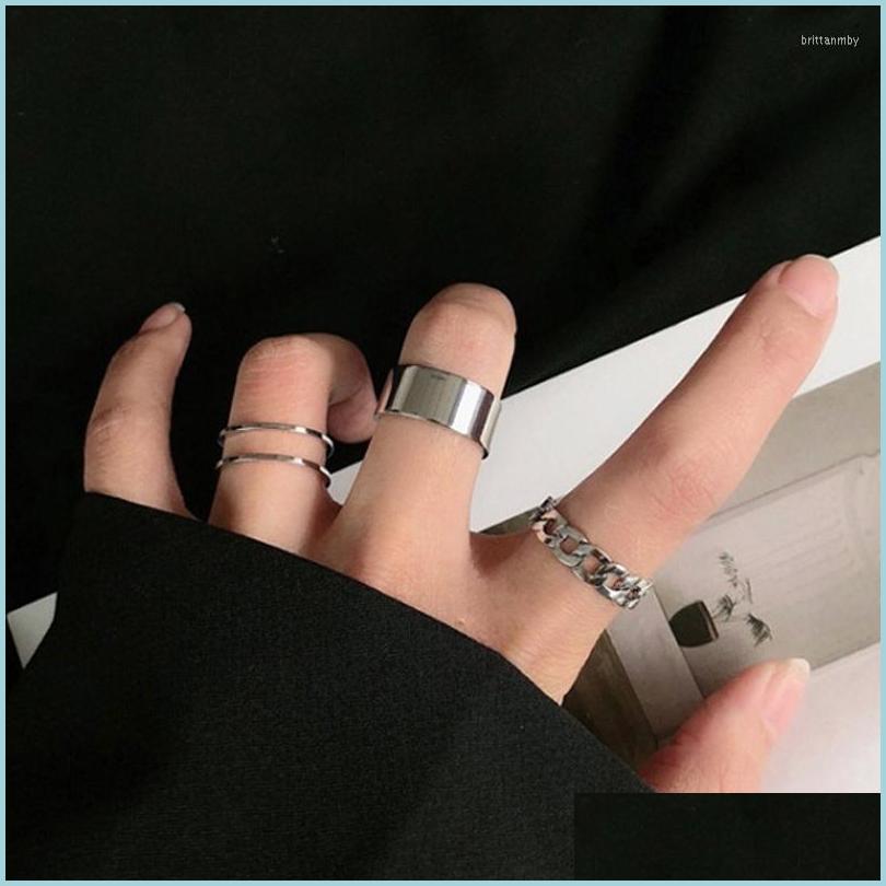 

Cluster Rings Cluster Rings Punk Metal Geometry Circar Set Opening Index Finger Accessories Buckle Joint Tail Ring For Women Jewelry Dhcwk