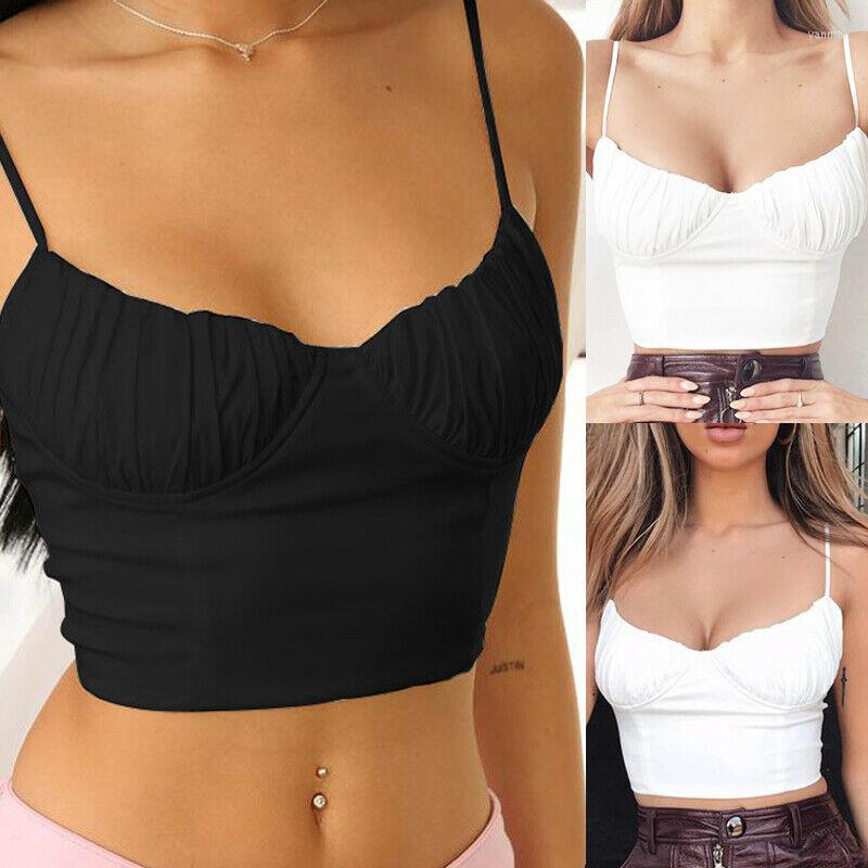 

Women' Tanks Sexy Womens Back Cross Bandage Spaghetti Strap Tank Crop Tops Summer Slim Fit Vest Solid Color Sleeveless Camis, Black