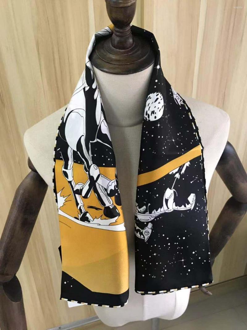 

Scarves 2022 Arrival Fashion Elegant Brand Horse Design Silk Scarf 90 Cm Square Shawl Twill Wrap For Women Lady Girl