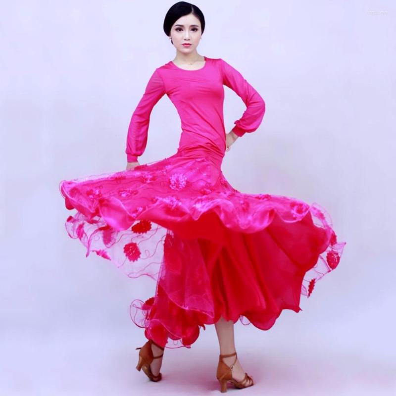 

Stage Wear Ladies Ballroom Dancing Skirt More Color Lace For Modern Roupas Femininas Flamenca Professional Dance Costume 5084, Blue