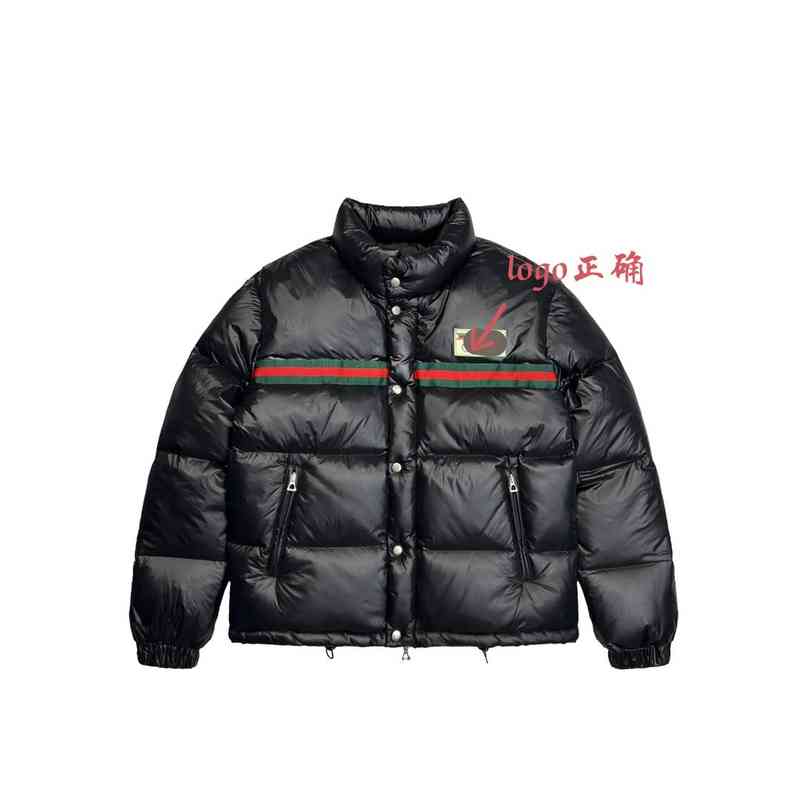 

2022 Winter Fashion Brand White Duck Down Ribbon Stand up Collar Men's and Women's Long Sleeve Zipper jacket 390g, Black