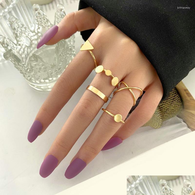 

Cluster Rings Cluster Rings Creative Geometric Cross Triangle Disc For Women Metal Joint Ring Europe And America Fashion Jewelry Who Dhnap