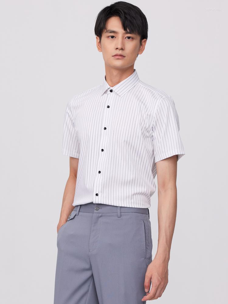 

Men's Dress Shirts Men's Short Sleeve Slight Strech Striped Shirt Without Pocket Comfortable Standard-fit Summer Casual Easy Care, Gray blue