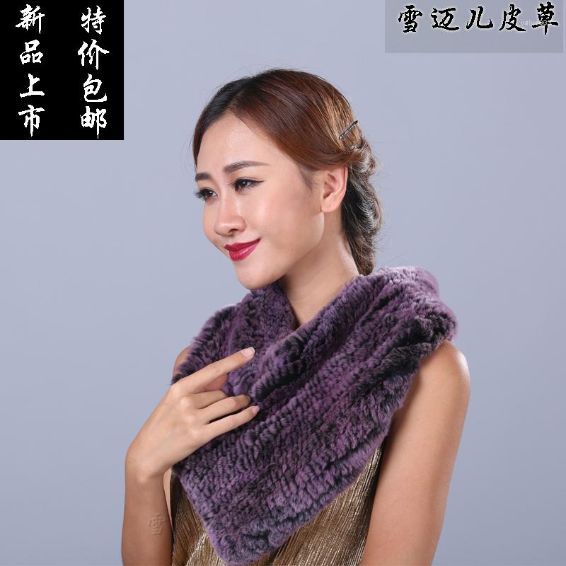 

Scarves Autumn And Winter Rex Hair Fur Trigonometric Muffler Scarf Set All-match Elastic Female Thermal Cape